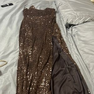 Fashion Nova , formal chocolate dress